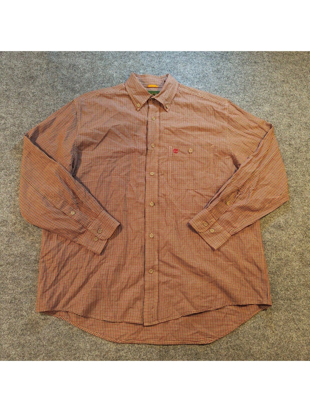 Timberland Men's Medium Multi Houndstooth Check Long Sleeve Cotton Shirt